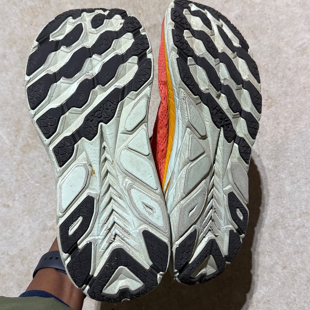 ❌SOLD❌ HOKA Clifton 8 Women’s 8.5B Running Shoes Coral Blue Cushioned Trainer - Picture 8 of 9